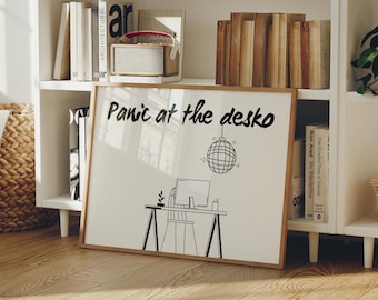 Impression d'art panique au bureau - poster pour bureau - oeuvre d'art horizontale - poster cabine - oeuvre d'art pour le bureau - oeuvre d'art imprimable tendance - poster sur le lieu de travail