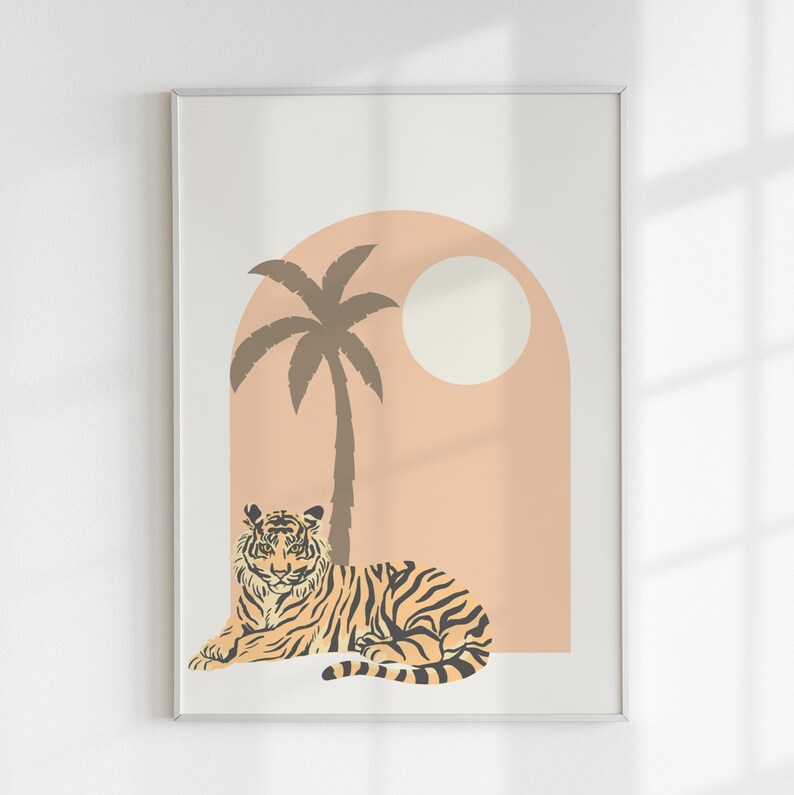 Boho Tiger Printable Wall Art Set of 3/boho Wall Art Decor Etsy