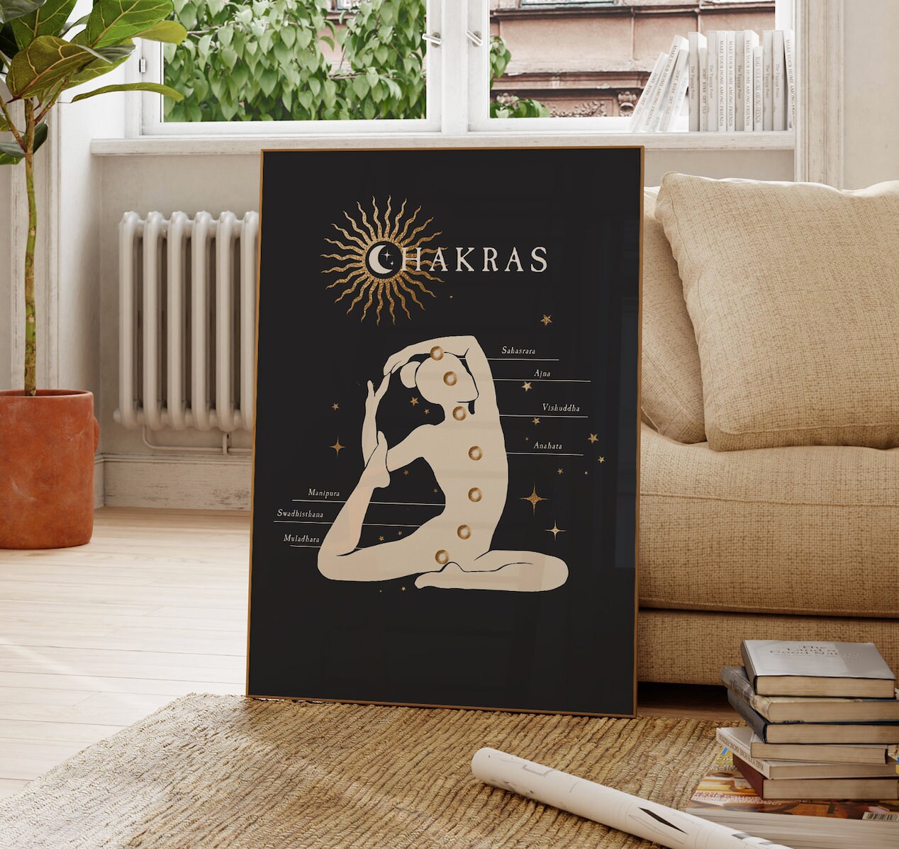 Chakra Infographic Series Wall Art Set of 3/yoga Pose Art Poster/art ...