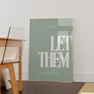 Minimalistischer Kunstdruck: Sage Grün Minimalistische Typografie |  Positivität Druck | Digitaler Download