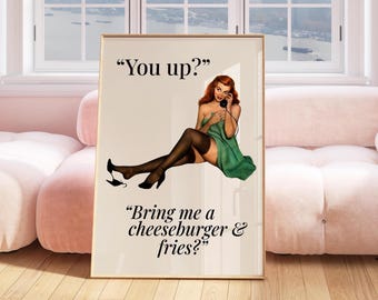 Retro Pulp Art Print: Vintage Housewife Kitchen Sign - Digital Download