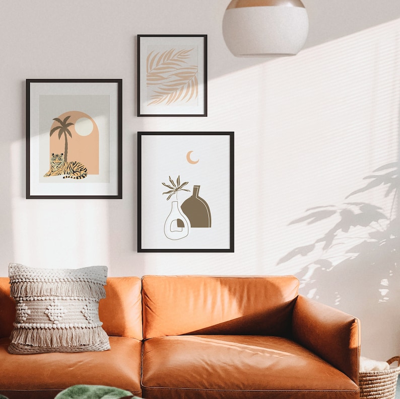 Boho Tiger Printable Wall Art Set of 3/boho Wall Art Decor Etsy