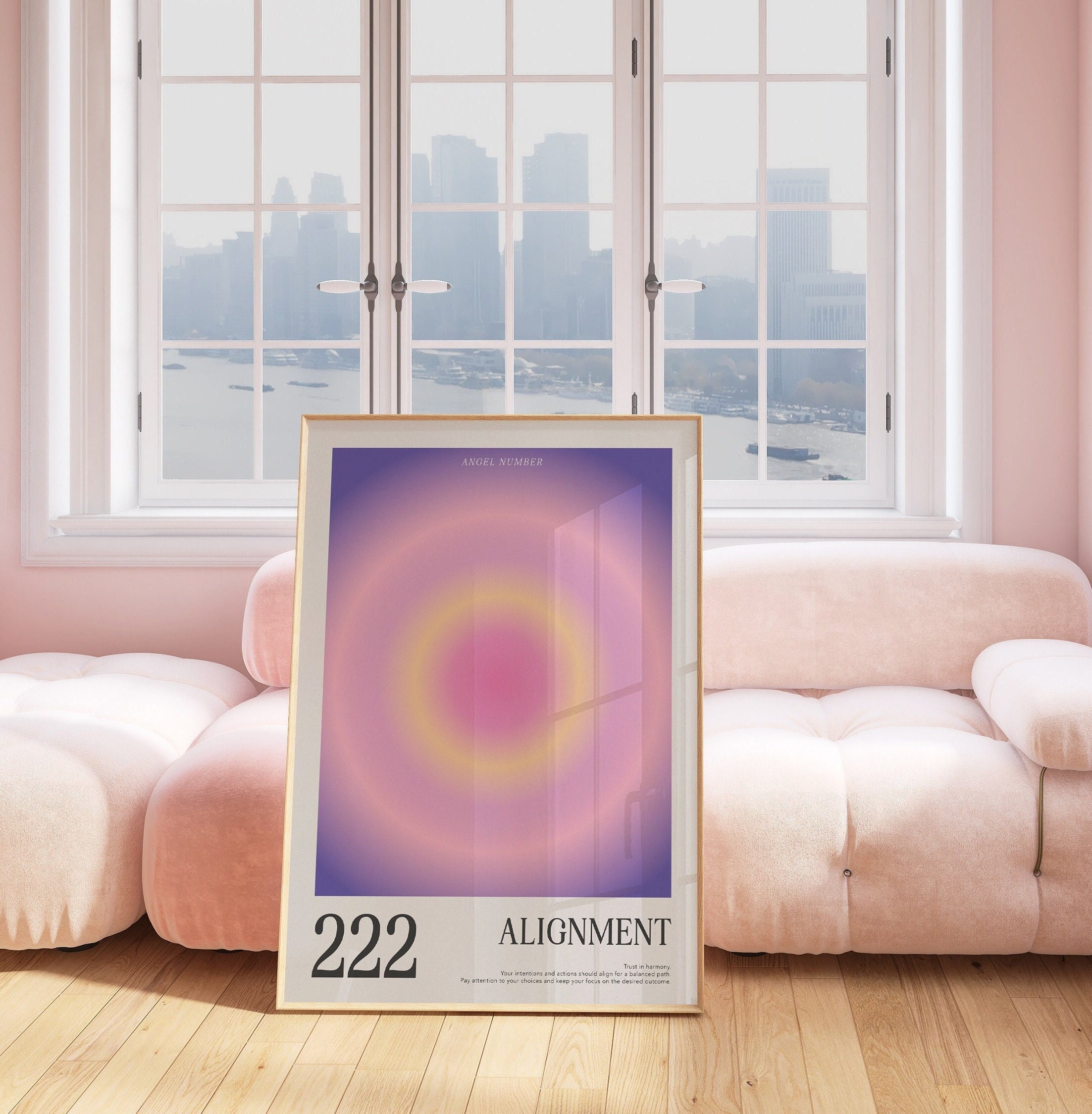 222 Angel Number - Aura Gradient Art Print - Angel Number Poster ...