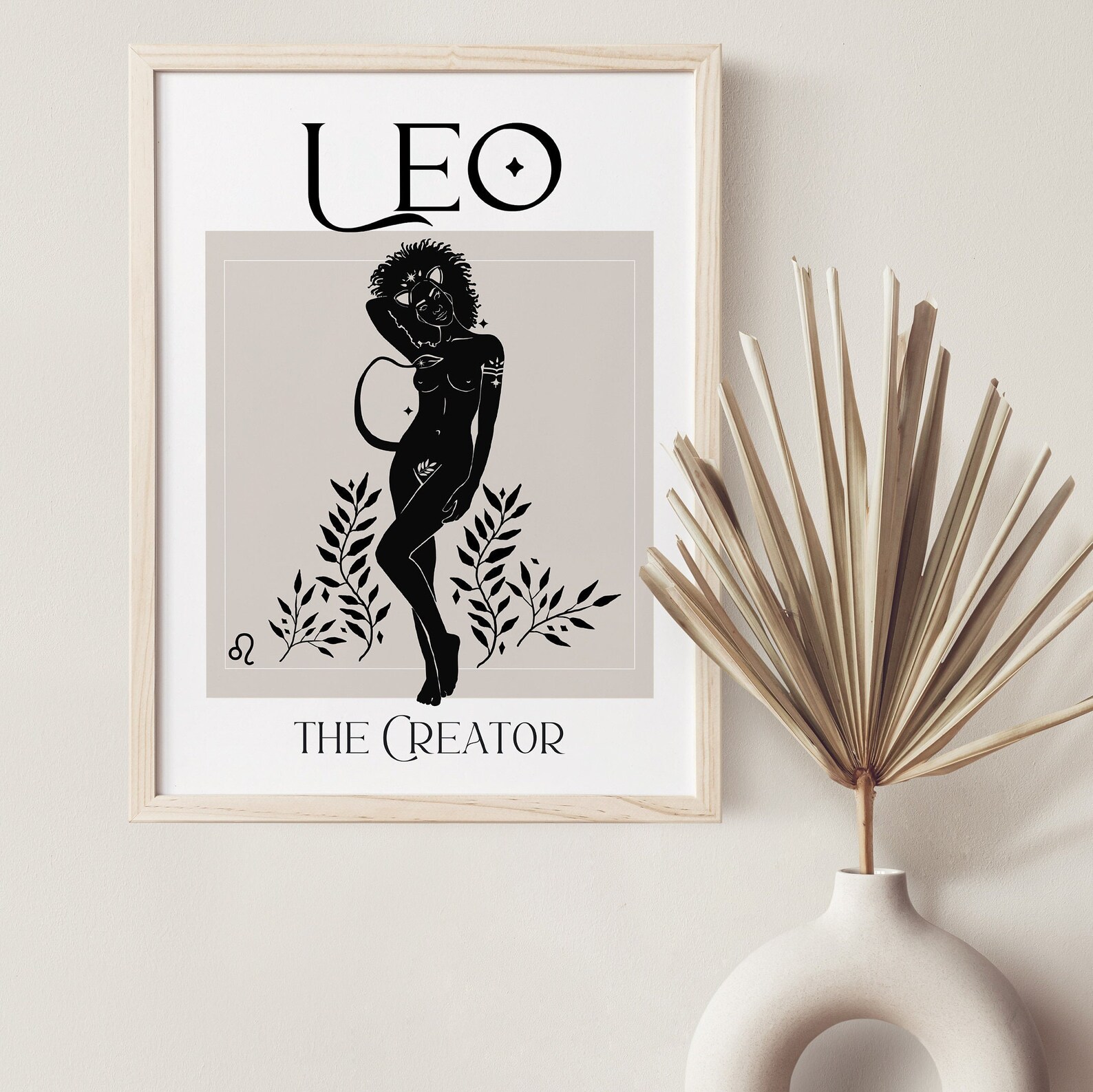 Leo Zodiac Goddess Wall Art Poster/printable Zodiac Art/printable Wall ...