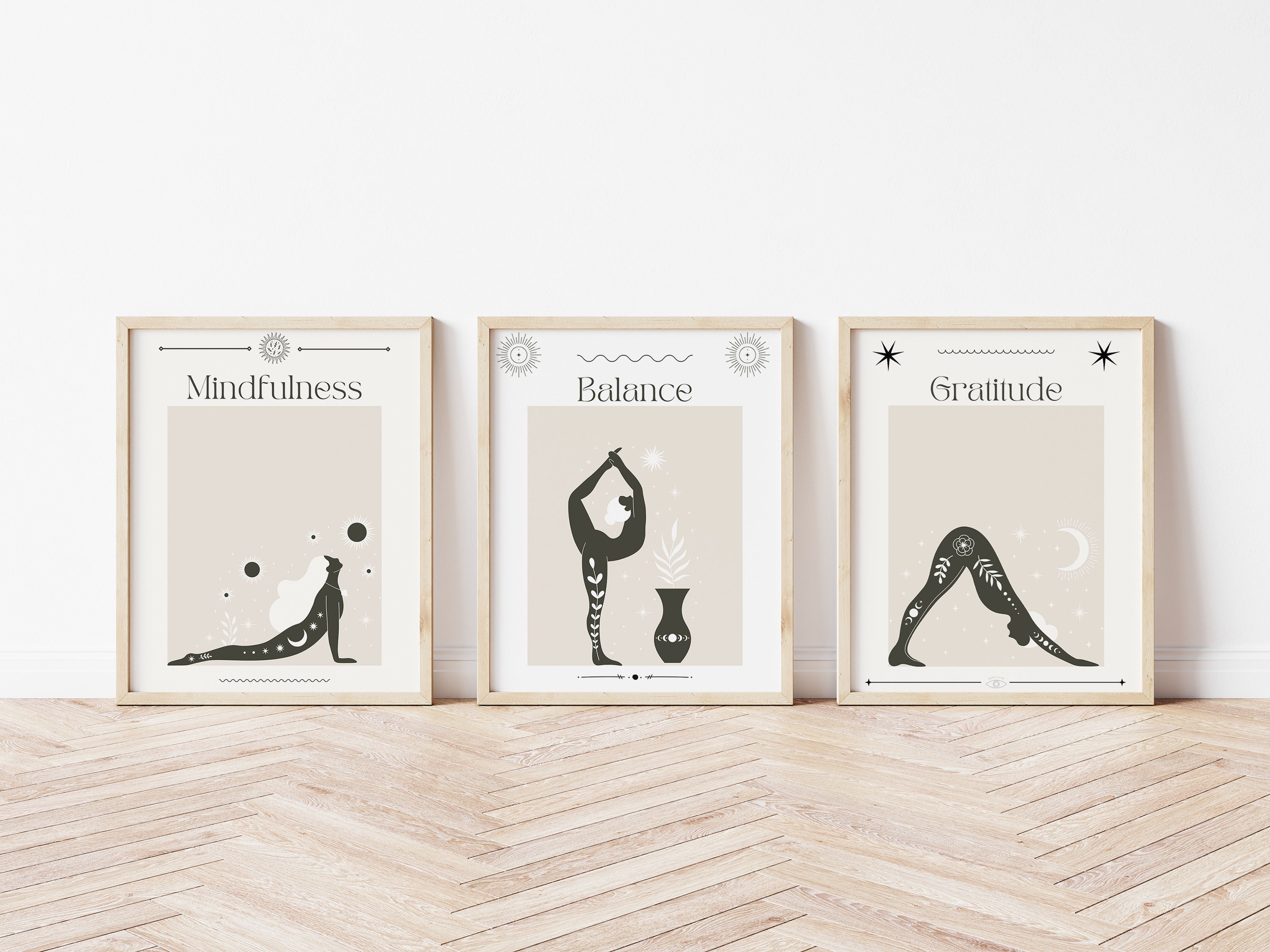 Yoga Pose Mantra Series Wall Art Set of 3/yoga Pose Art Poster/art for ...