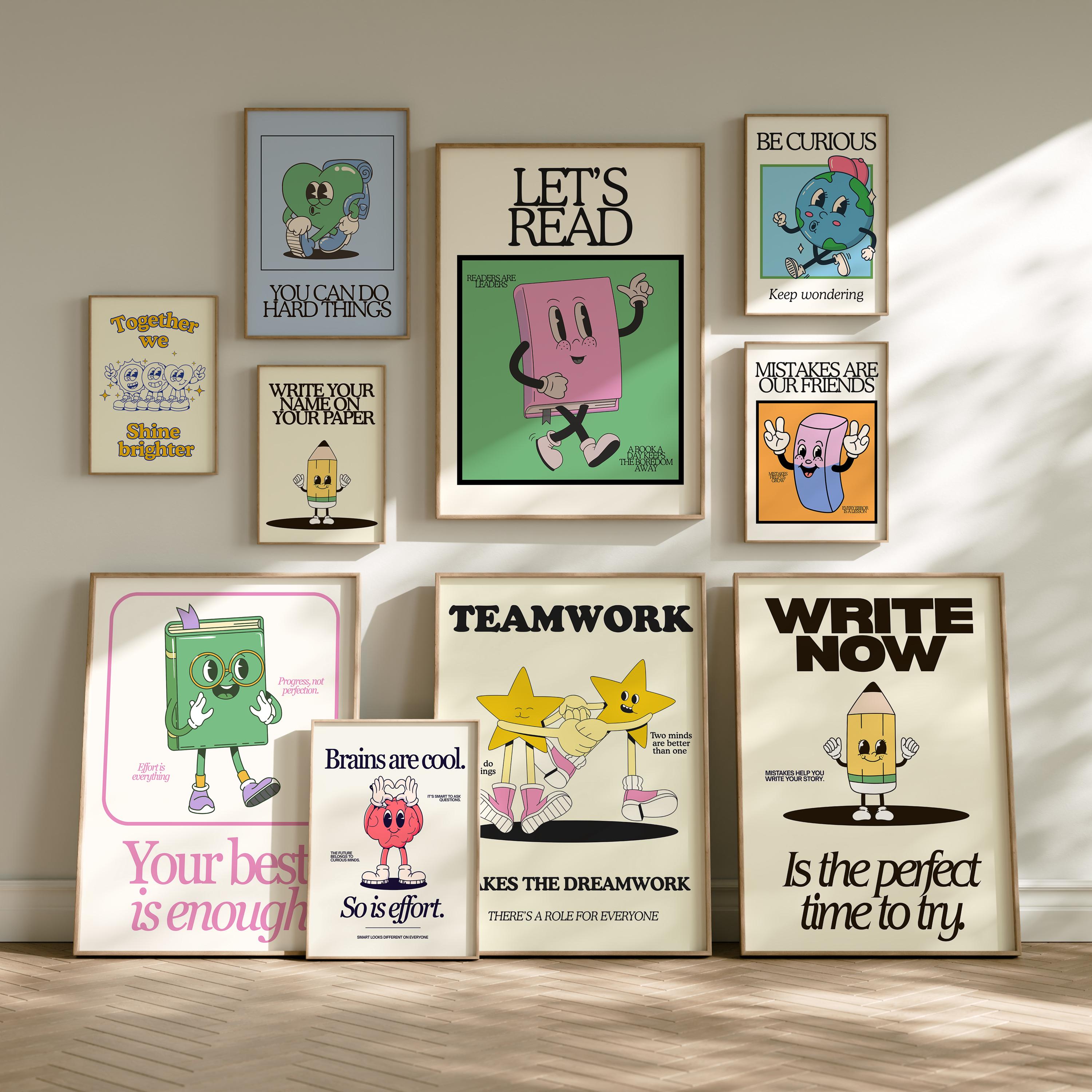 Cute Character Classroom Gallery Set of 10 Prints - Classroom Decor ...