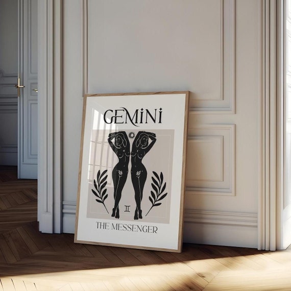 Gemini Zodiac Goddess Wall Art Poster/printable Zodiac Art
