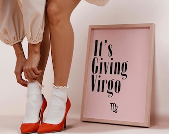 It's Giving Virgo | Zodiac Art | Sun Sign Decor | Virgo Art Print | Digital Print