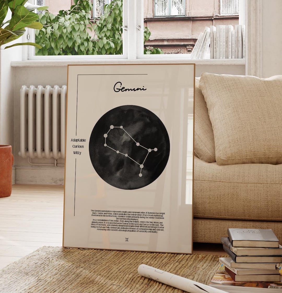 Gemini Constellation Wall Art /printable Art/zodiac Constellation/sun ...