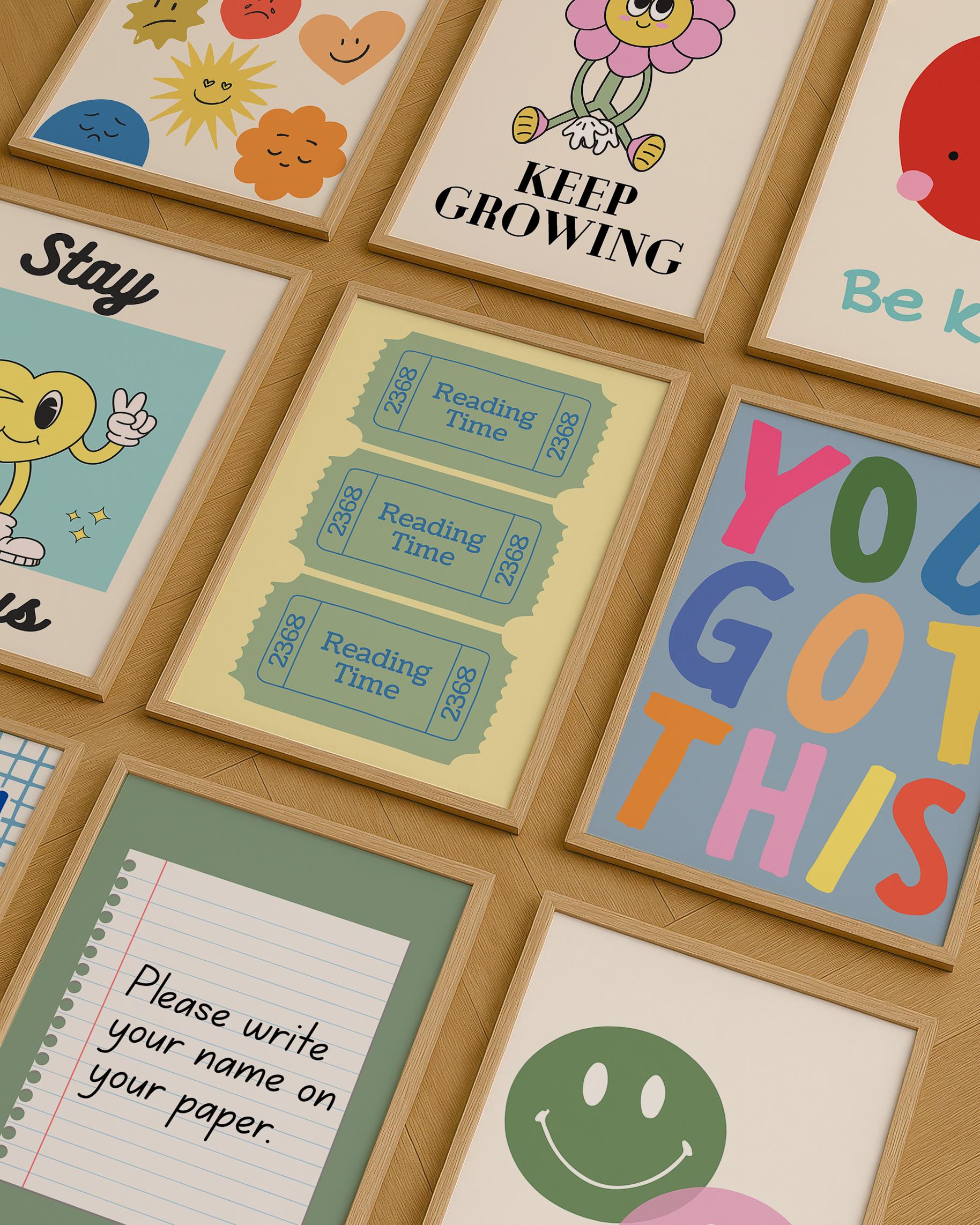 Colorful Classroom Prints – Set of 10 Positivity Classroom Posters ...