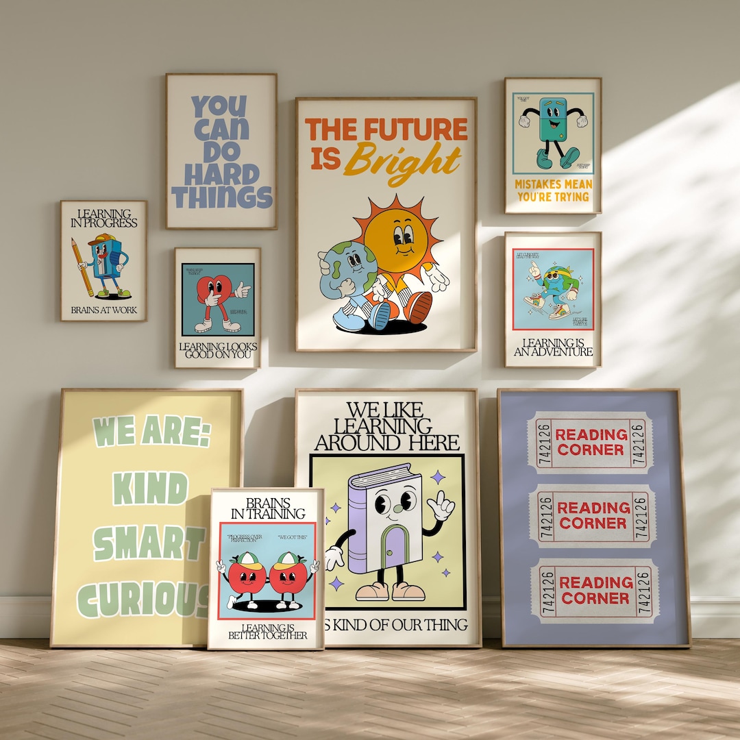 Cute Character Classroom Gallery Set of 10 Prints | Classroom ...
