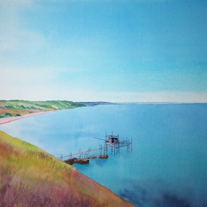 Trabocco, Abruzzo, acquerello originale / Original watercolor