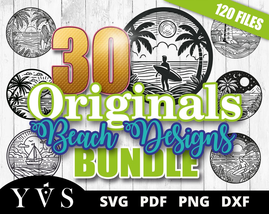 30 Originals Beach Designs Bundle, Svg Bundle Cricut Island, Svg ...