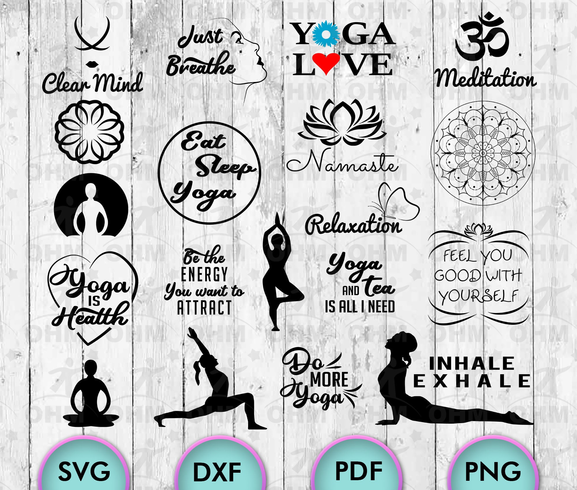 Download Yoga SVG Bundle Yoga Saying SVG Silhouette Studio Cricut ...