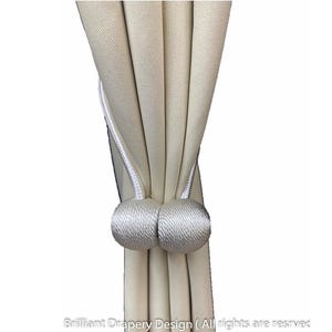 Drapery Tassel - White- Magnetic Tassel - 15&quot; Inches, (Pair)