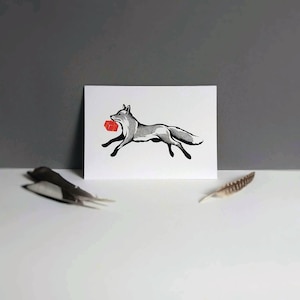 Fox | Cadeau | Dotwork | A5 Imprimer | Minimalisme | Décoration