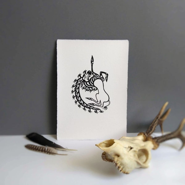 Deer | Scythian | Siberian animal style | Tribal | Tattoo | Ancient art | Animals | A4 print | Wall decor