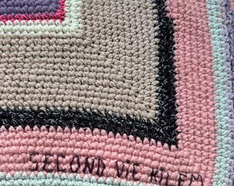 second vie kilem «marshmallows» - kazakh traditional knitted körpe