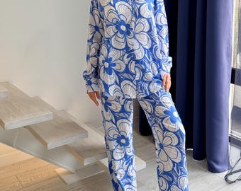 Custom Pyjama Set, Luxus Nachtwäsche, Damen Loungewear