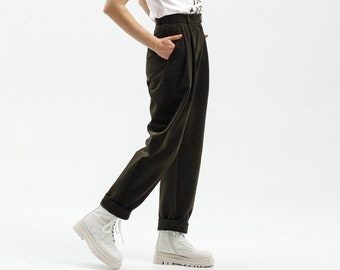 Pleated Corduroy Pants - Etsy