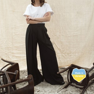 Palazzo pants women, High waist pants, Black dress pants