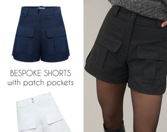 Handmade Bespoke Shorts with Stylish Patch Pockets