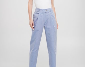 Cotton Tapered cigarette pants/ Custom made trousers