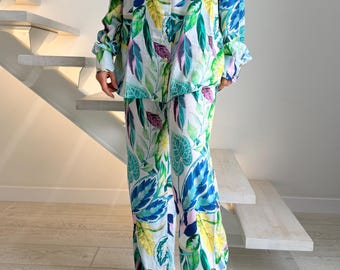 Benutzerdefinierte Pyjama Set, personalisierter tropischer Pyjama