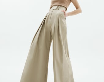 Dress pants women Wide leg trousers Pleated palazzo pants Wide leg pants Custom pants