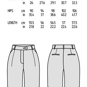 Size chart of bermuda shorts