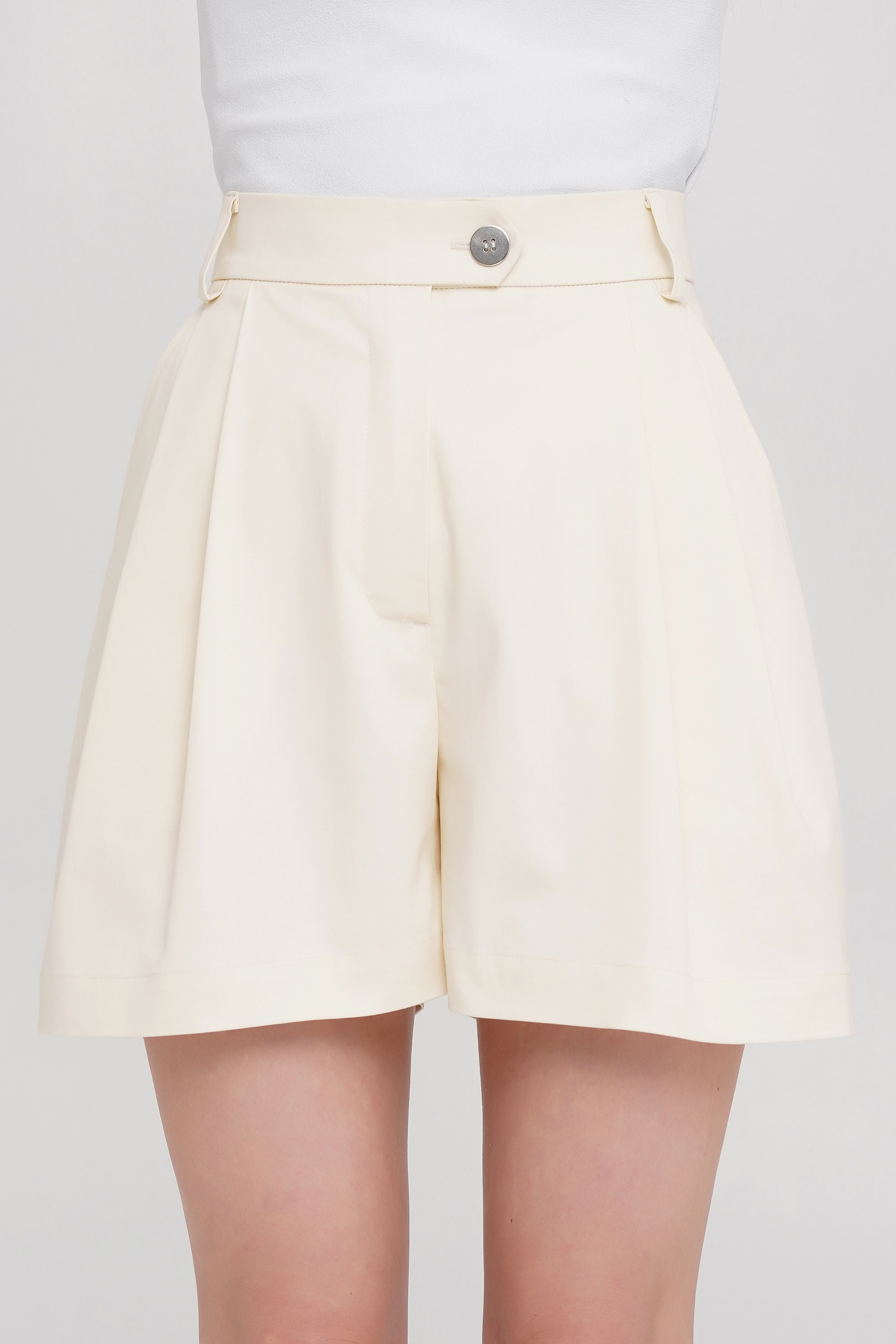 Pleated high waist cotton shorts Etsy