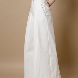 Long high waisted wide leg women trousers