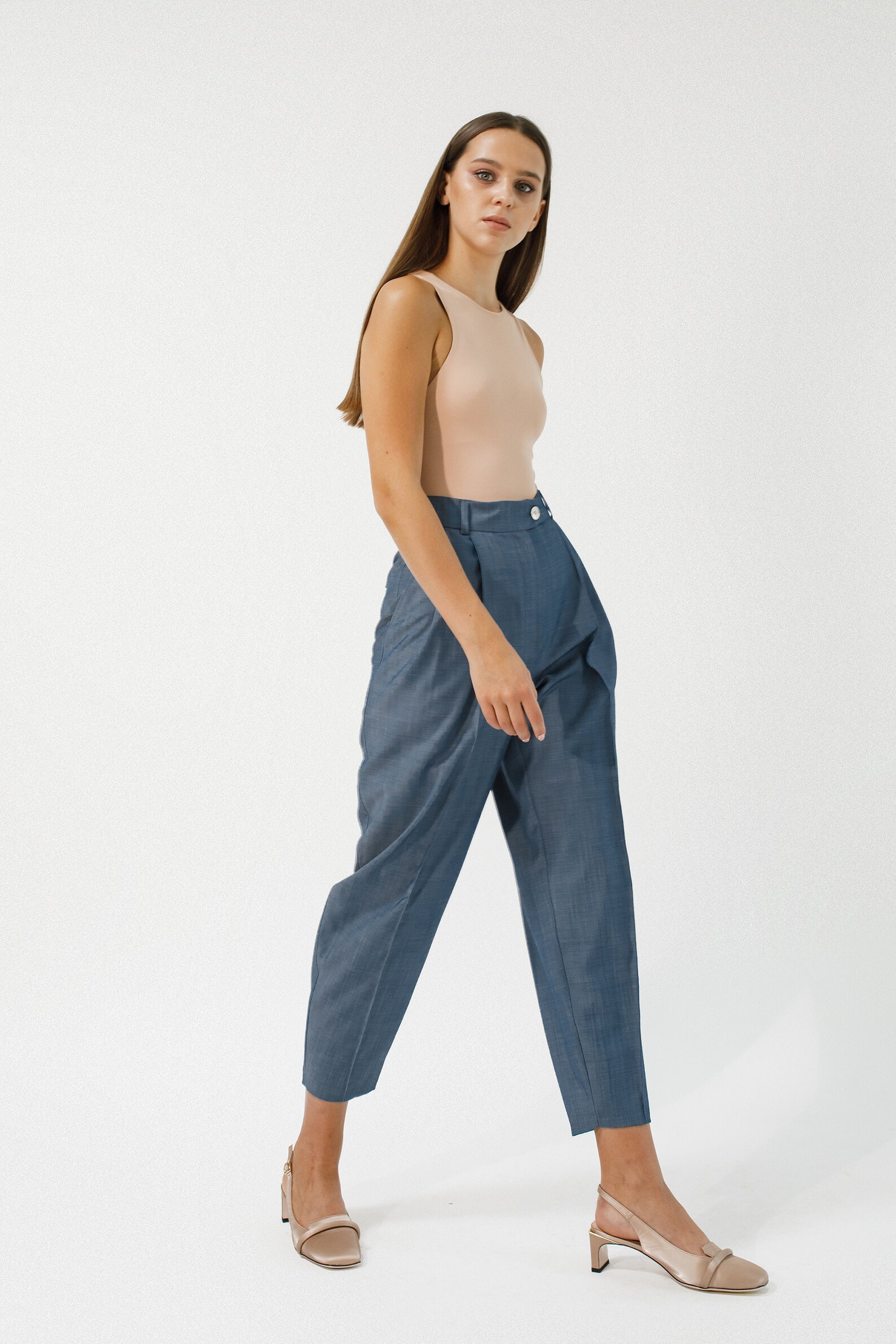 High Waist Bananas Pants/Women trousers/Pleated pants/With Etsy