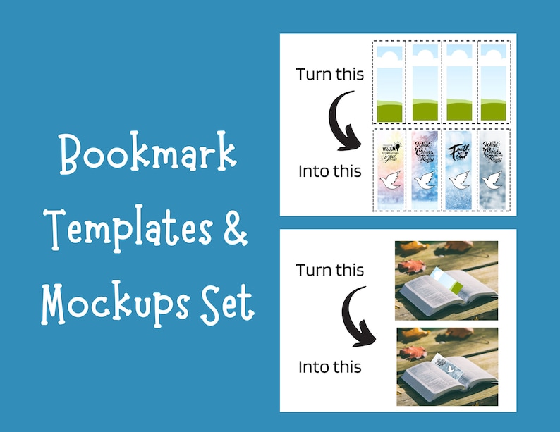 Digital Bookmark Template/ Bookmark Mockup/easy Canva Etsy
