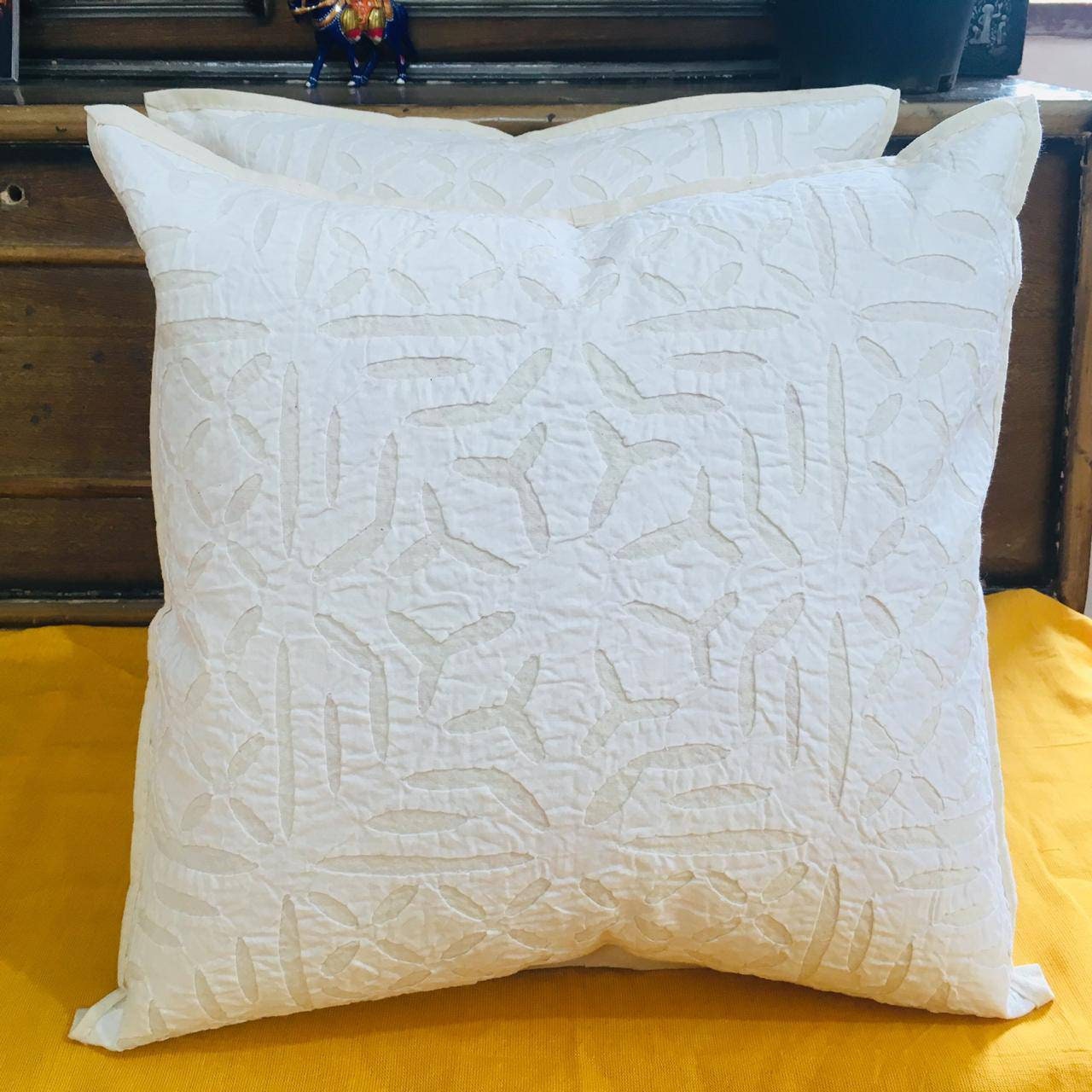 White Cotton Cushion Cover Indian Cushion Cover Accent Etsy