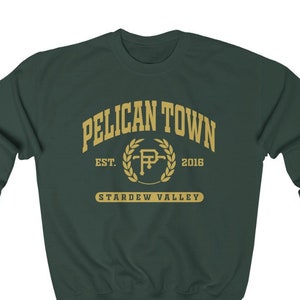 Pelican Town Crewneck Sweatshirt | Stardew Valley Sweatshirt | College Style Stardew Valley | Stardew Valley Gift