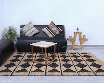 Handmade Braided Hemp Jute Rug, Sustainable Custom Size Area Rug Eco-Friendly