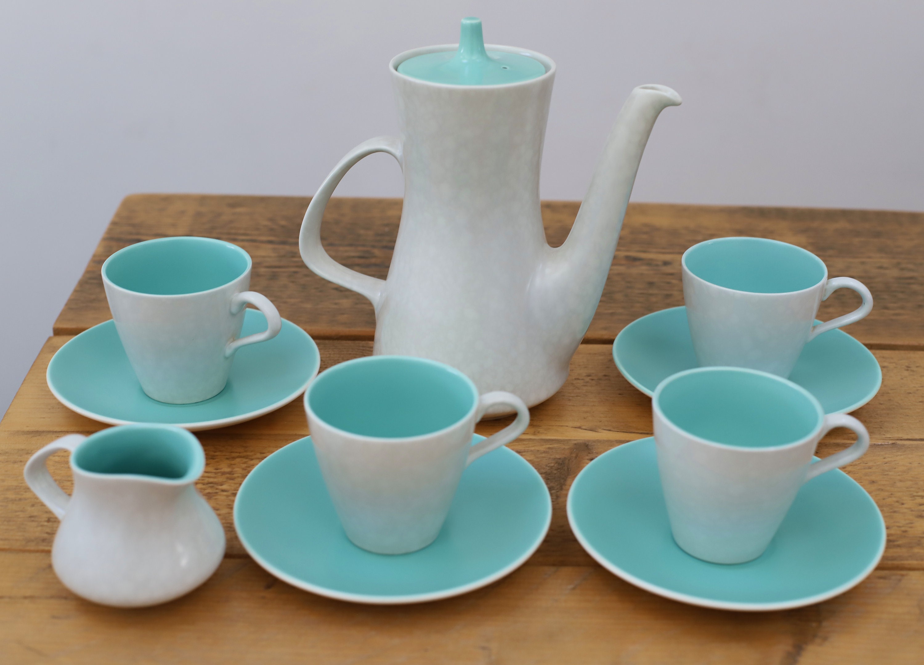 Retro Poole Pottery Twintone Ice Green & Seagull Tea Set Etsy