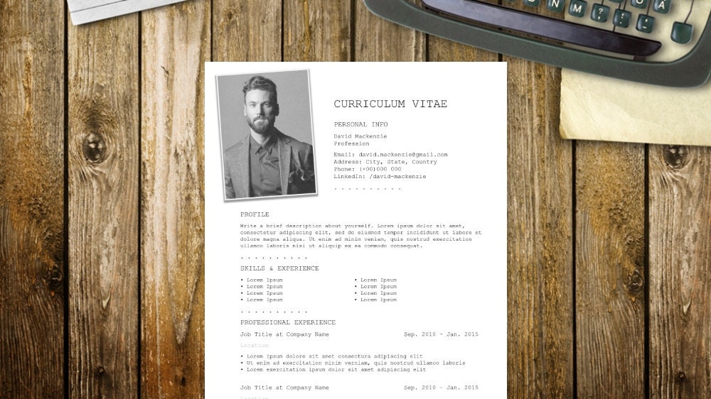 Old Pattern Cv Old School CV Template Resume Template Basic CV Template - Etsy Norway