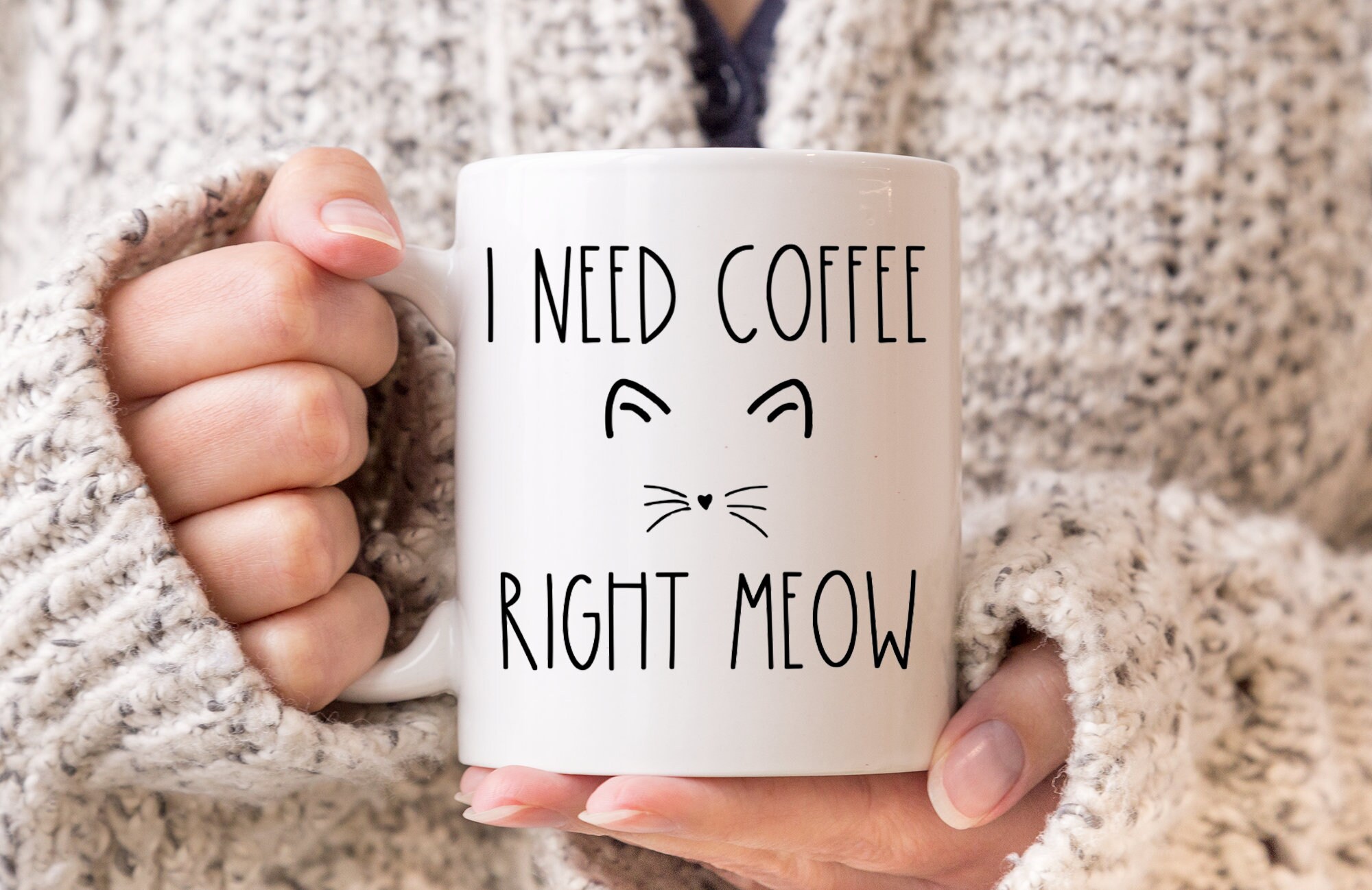 I Need Coffee Right Meow Mug Cat Mug Cute Mug Cup Coffee | Etsy