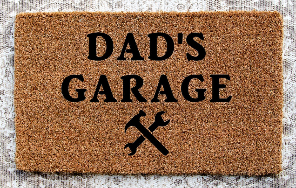 Dad's Garage Door Mat Personalised Garage Gift Etsy
