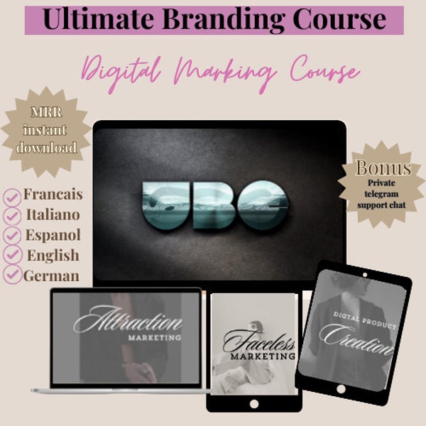 UBC - The NEW Ultimate Branding Course w Master Resell Rights Digital Marketing Passive Income Online Course In English/French/Spanish/Dutch
