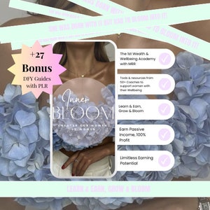 Inner Bloom First Female Wealth & Wellbeing Academy MRR Digital Course Manifesting  Health + Wealth AI Art Module + PLR Products Dfy Content