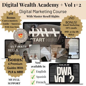DWA Vol. 1+ 2 Digital Wealth Academy Digital Marketing Course Master Resell Rights MRR Bundle Deal | Passive Income Online Course w Bonuses