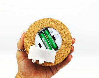 Corcho para terrario con luz de 10,4 cm • Corcho LED luminoso a pilas • Pilas opcionales