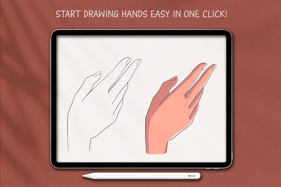 Procreate Hands Stamp Brushes Guide Brushes Portrait Guide Etsy