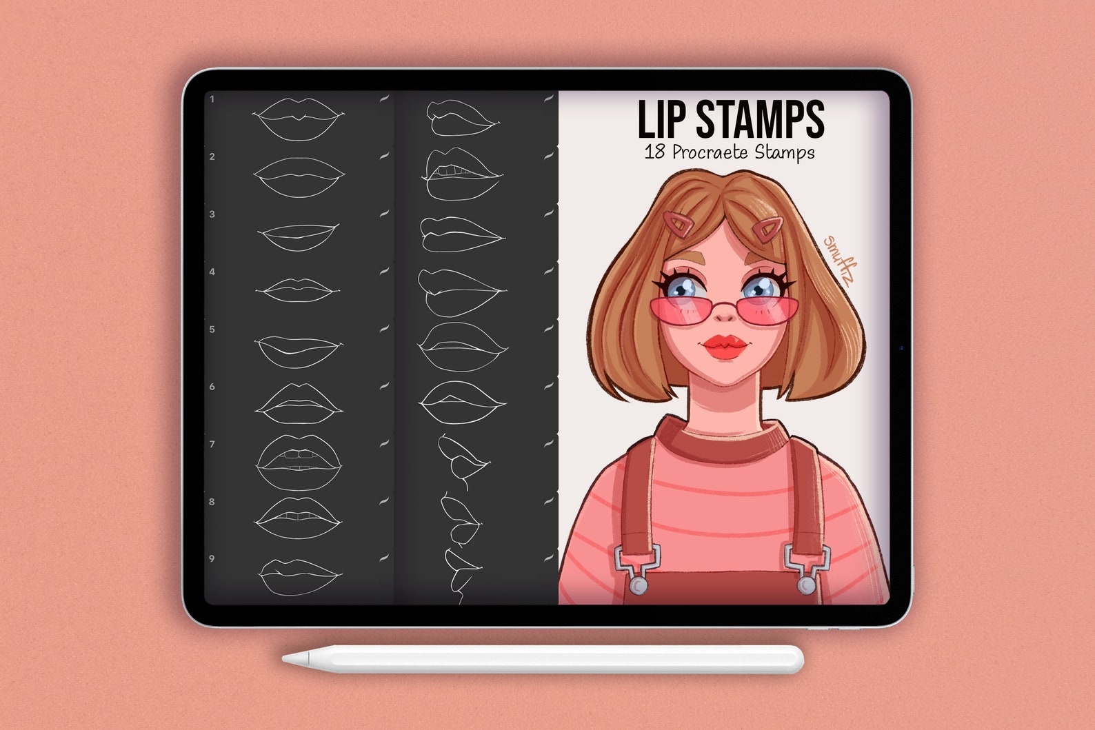 Procreate Lips Stamp Brushes Portrait Guide Guide Brushes Etsy