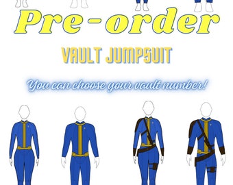 PRE-ORDER Vault jumpsuit van fallout geïnspireerd cosplay kostuum (lees de beschrijving hieronder)