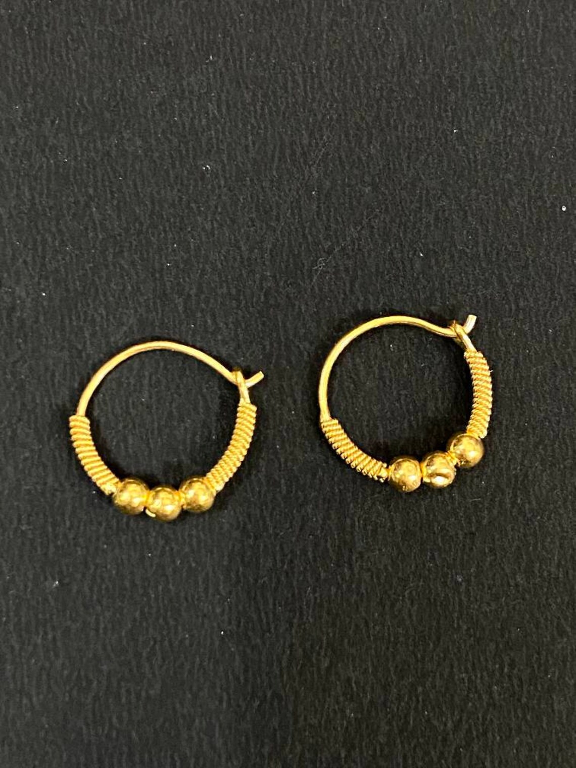 Pure gold 22ct hallmark hoop earring and bali handmade Etsy