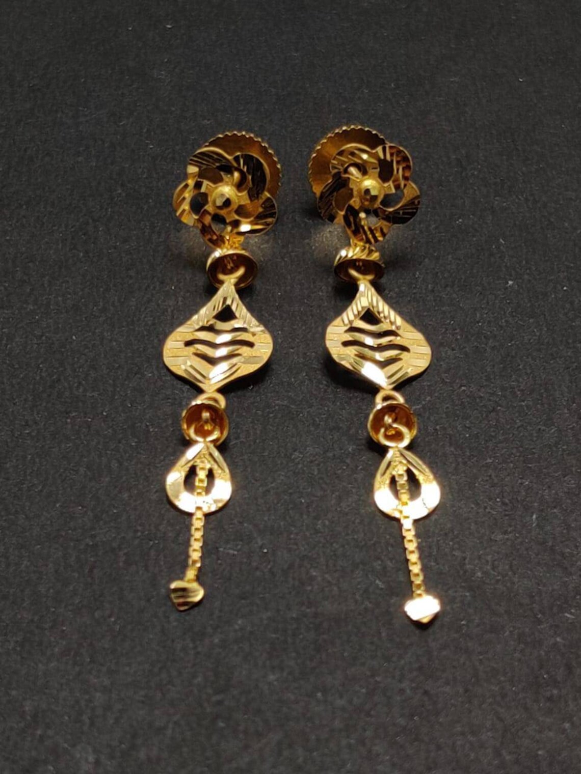 Pure 22ct gold hallmark hoop earring and bali handmade Etsy